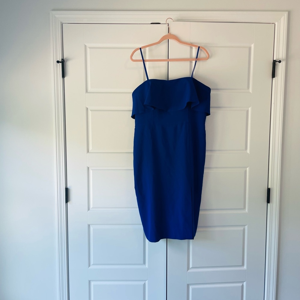Aidan by Aidan Mattox blue strapless cocktail dress— size 16